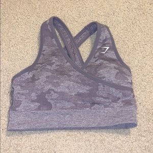 GymShark Camo purple sports bra, size small